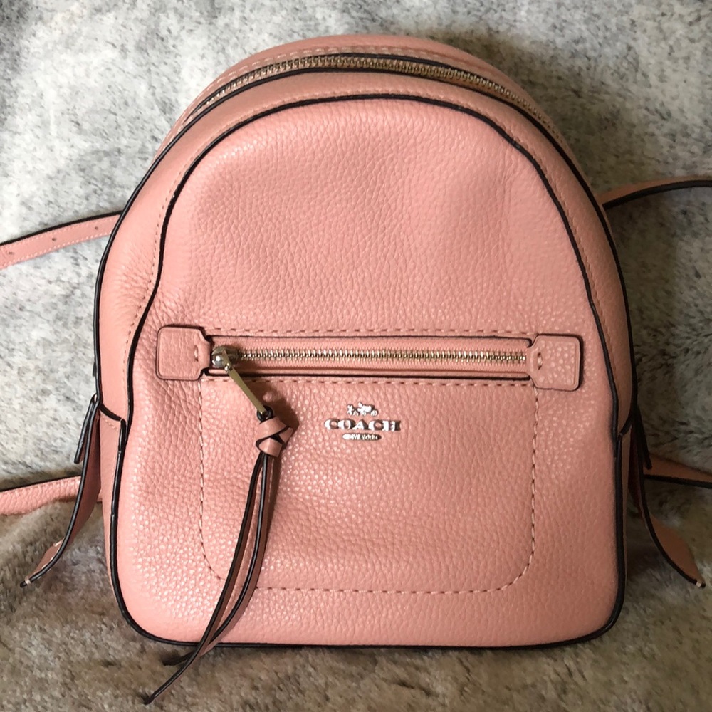 Coach Charlie Backpack In Pebbled Pink Leather Gem